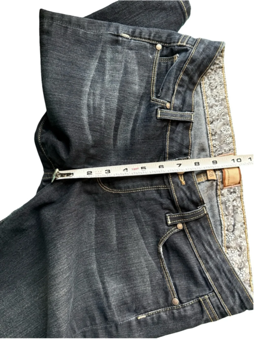 Paige Classic Dark Wash Denim Bermuda Shorts - Dark Blue Size 28 Y2K Casual